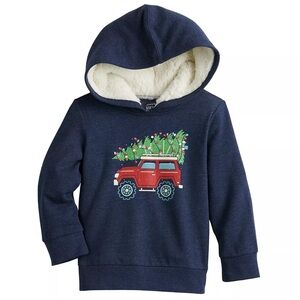 Toddler Boy Jumping Beans® Sherpa Lined Pullover Holiday Hoodie